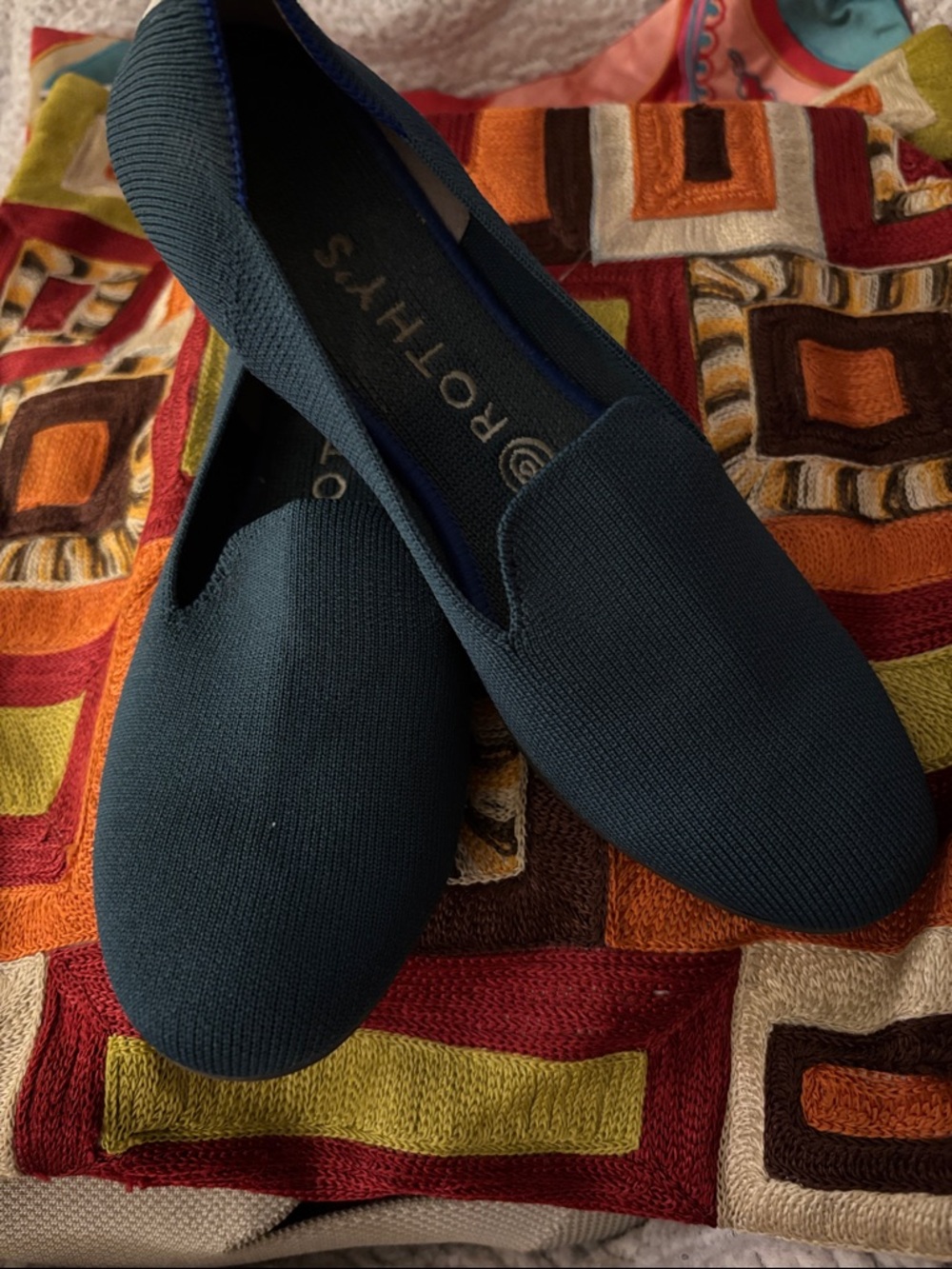 Rothy's Navy Knit Slip-On Loafers